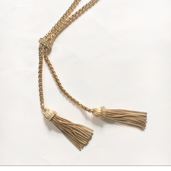 J. Crew. Gold hassle rhinestone necklace - Picture 3 of 6